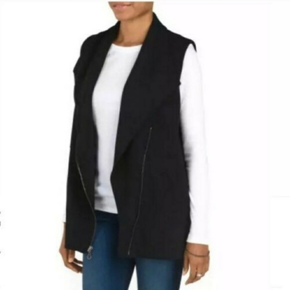 NEW DREW Anthropologie Fleece Moto Vest Sherpa Teddy Black Vest Womens Spring - Picture 3 of 9